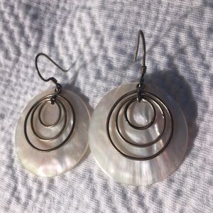 Shell and silver earrings